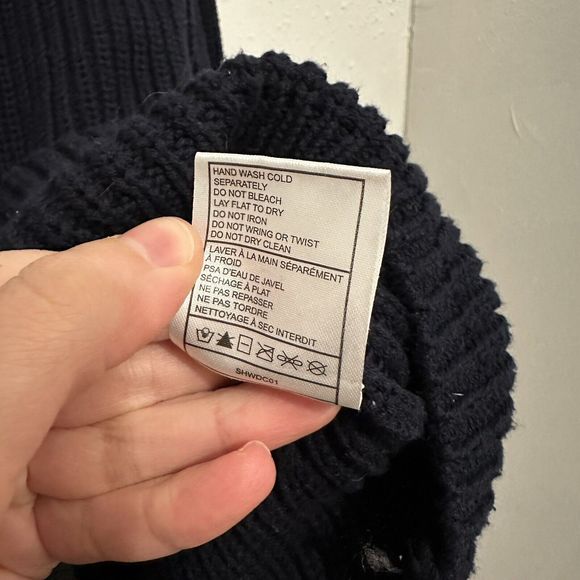 Quince Navy Blue Crew Neck Sweater - Picture 6 of 9